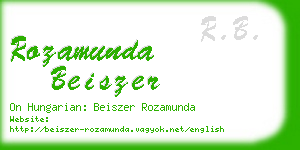 rozamunda beiszer business card